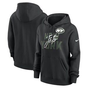 Women's New York Jets Nike Black Wordmark Club Fleece Pullover Hoodie- NWT